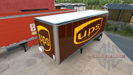 Pieles UPS y American Trailer Obras en el remolq para American Truck Simulator