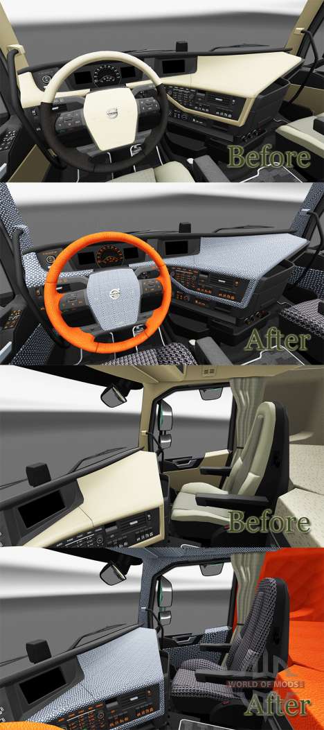 Cuadros de interiores de Volvo FH para Euro Truck Simulator 2
