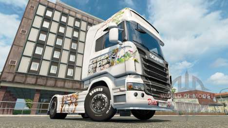 La piel de Kinder en la unidad tractora Scania para Euro Truck Simulator 2