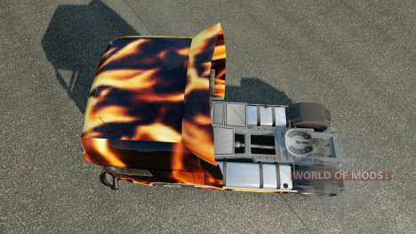 La piel de Incendio en el camión DAF para Euro Truck Simulator 2
