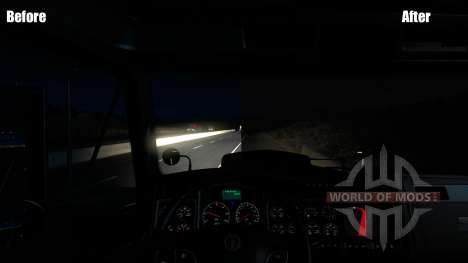La iluminación realista (Real Faros Mod) para American Truck Simulator