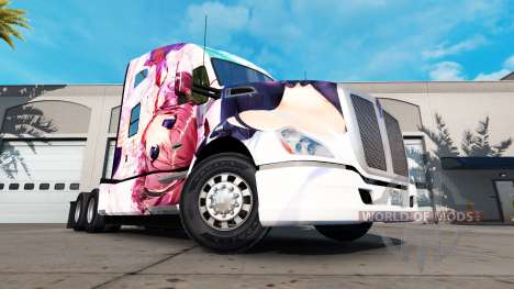 La piel Hanamiya Nagisa en un Kenworth tractor para American Truck Simulator