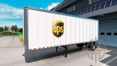 Pieles de UPS y FedEx para remolques para American Truck Simulator