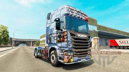 La piel de Mass Effect 3 en la unidad tractora Scania para Euro Truck Simulator 2
