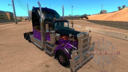 Kenworth W900 Dark Night paintjob para American Truck Simulator