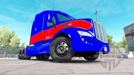 El rojo y el azul de la piel para el camión Pete para American Truck Simulator