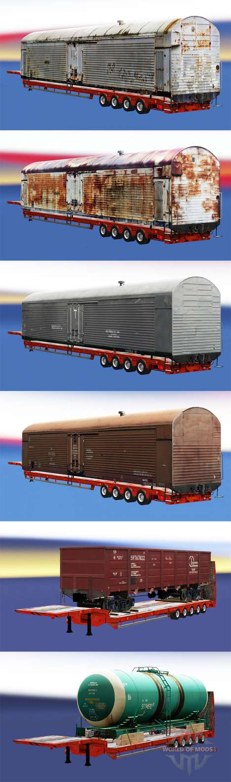 Semi-remolques con zeleznodoroznyj composiciones para Euro Truck Simulator 2