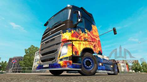 Fuego azul de la piel para camiones Volvo para Euro Truck Simulator 2