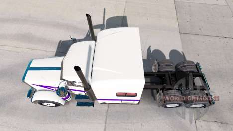 Piel Blanco Y Púrpura para el camión Peterbilt 3 para American Truck Simulator