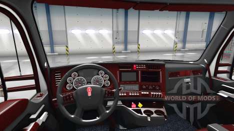 El Deluxe negro interior Kenworth T680 para American Truck Simulator