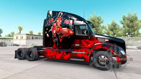 Deadpool de la piel para el camión Peterbilt para American Truck Simulator