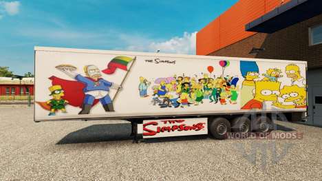 Los Simpsons de la piel para un remolque para Euro Truck Simulator 2