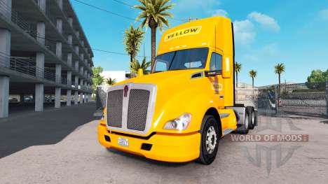 La piel de color Amarillo Corp en el camión Kenw para American Truck Simulator