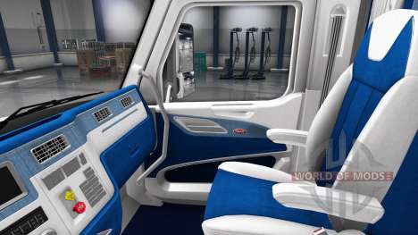 Blanco y azul, interior en un Peterbilt 579 para American Truck Simulator
