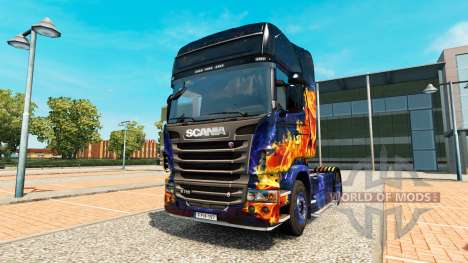 Fuego azul de la piel para Scania camión para Euro Truck Simulator 2