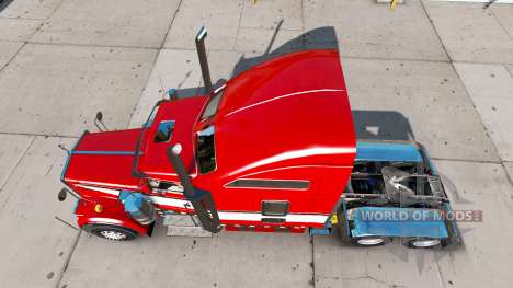 La piel de color Rojo en el camión Kenworth W900 para American Truck Simulator