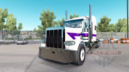 Piel Blanco Y Púrpura para el camión Peterbilt 389 para American Truck Simulator