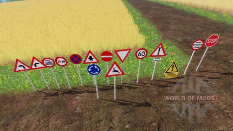 Warning Traffic Signs v1.1 para Farming Simulator 2015