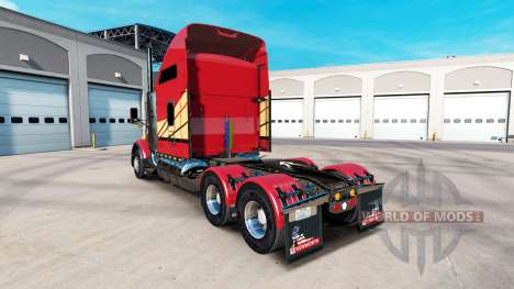 La piel Rayas v2.0 tractor Kenworth T800 para American Truck Simulator