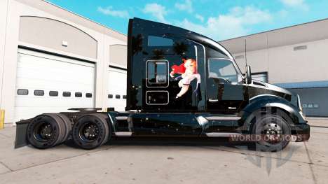 La piel Power Girl en el tractor Kenworth para American Truck Simulator