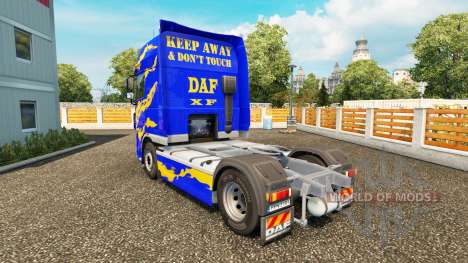 La piel Azul-amarillo-para DAF camión para Euro Truck Simulator 2