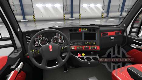 Interior rojo Kenworth T680 para American Truck Simulator