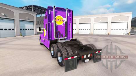 La piel de Los Angeles Lakers en el tractor Kenw para American Truck Simulator