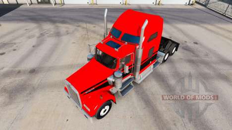 Piel Rojo-negro con rayas en el camión Kenworth  para American Truck Simulator