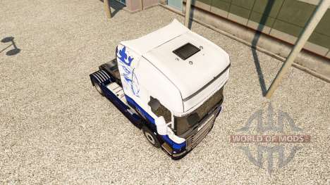 La piel Azul V8 de Scania truck para Euro Truck Simulator 2