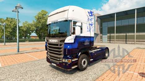 La piel Azul V8 de Scania truck para Euro Truck Simulator 2