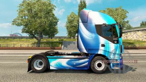 La piel Azul Abstracto Iveco para el camión para Euro Truck Simulator 2
