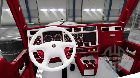 El rojo y blanco, interior Kenworth W900 para American Truck Simulator