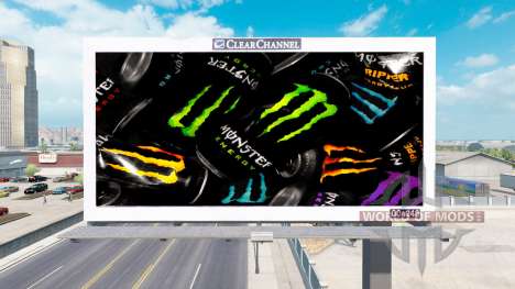 Monster Energy de publicidad en vallas publicita para American Truck Simulator