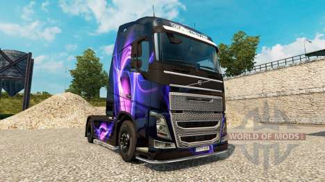 Piel Negro Y Morado en un camión Volvo para Euro Truck Simulator 2