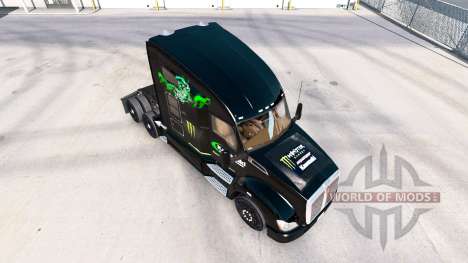 La piel Kawasaki Racing Team en un Kenworth trac para American Truck Simulator