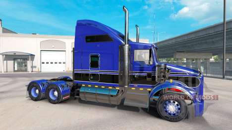 La piel Azul-negro en el camión Kenworth T800 para American Truck Simulator