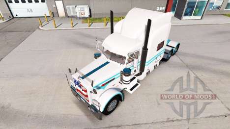 La piel Azul y blanco para el camión Peterbilt 3 para American Truck Simulator