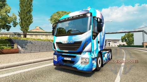 La piel Azul Abstracto Iveco para el camión para Euro Truck Simulator 2