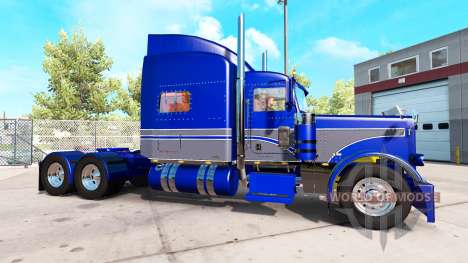 La piel Azul-gris en el camión Peterbilt 389 para American Truck Simulator