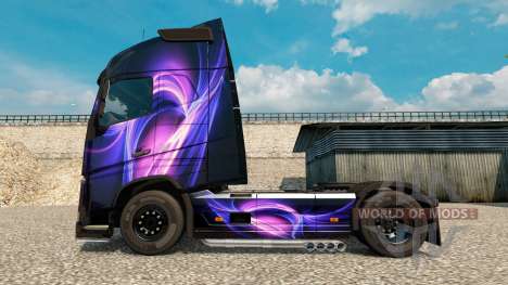 Piel Negro Y Morado en un camión Volvo para Euro Truck Simulator 2