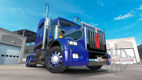 La piel Azul-negro en el camión Kenworth T800 para American Truck Simulator
