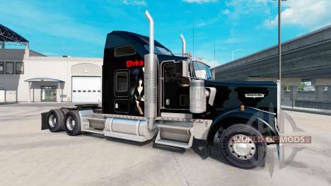 La piel de Elvira en el camión Kenworth W900 para American Truck Simulator