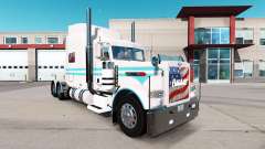 La piel Azul y blanco para el camión Peterbilt 389 para American Truck Simulator