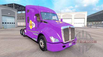 La piel de Los Angeles Lakers en el tractor Kenworth para American Truck Simulator