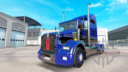 La piel Azul-negro en el camión Kenworth T800 para American Truck Simulator