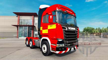 La piel de Fire Truck tractor Scania R730 para American Truck Simulator