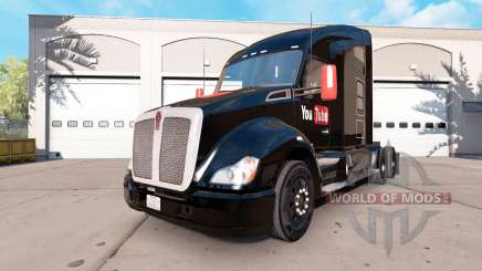 La piel de YouTube en un Kenworth tractor para American Truck Simulator