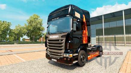 Quemazón de la piel de la mujer en el tractor Scania para Euro Truck Simulator 2