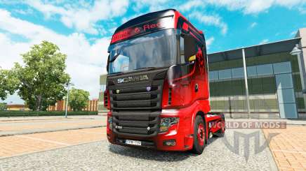 Piel Negro Y Rojo para el tractor Scania R700 para Euro Truck Simulator 2
