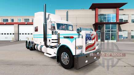 La piel Azul y blanco para el camión Peterbilt 389 para American Truck Simulator